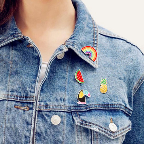 Broches Con Forma De Sandía Y Tucán, 4 Unidades Y