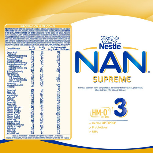 Imagen 2 de 2 de Fórmula Infantil Nan® Supreme 3 800g
