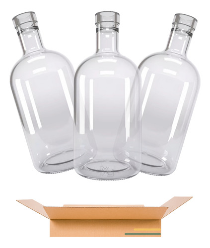 Botella Vidrio Mezcalera Tequilera 750 Ml 30 Pzs Mayoreo