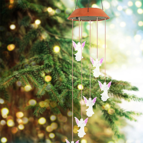 New Campanas De Viento Led Solares Que Cambian De Color En -