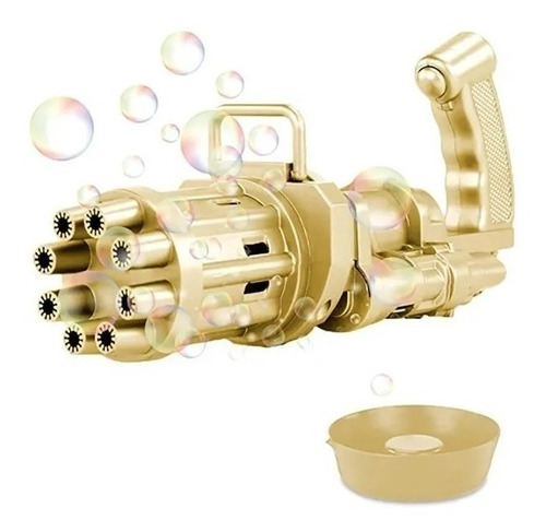  Burbujero Súper Pistola Automática De Burbujas Gun Juguete Color Dorado