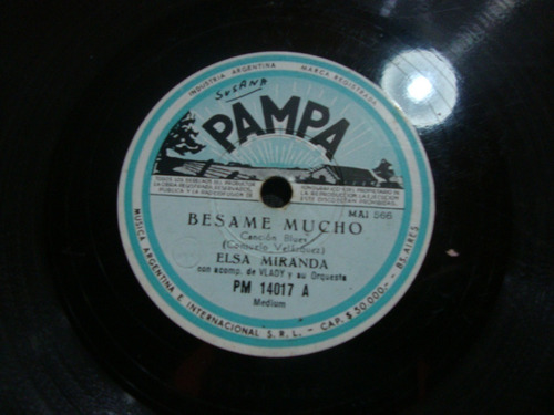Pasta Elsa Miranda Y Vlady Orquesta Pampa Mai 566 C5