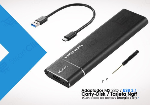 Imagen 8 de 10 de Adaptador M2 Ssd Usb C 3.1 Carry Disk Tarjeta Ngff B+m Key