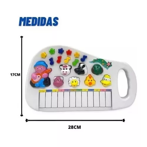 Teclado Musical Animais Infantil com Luz e Som Educativo