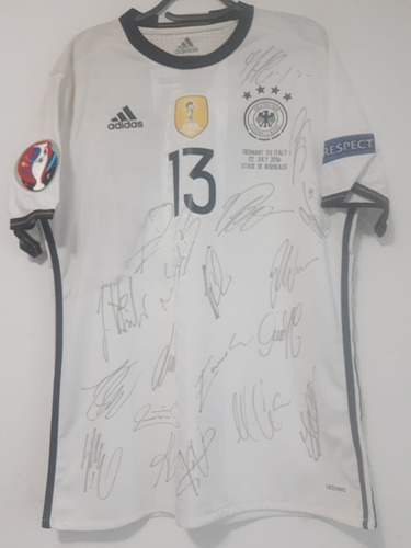 Camisa Alemanha Euro 2016 #13 Muller Jogo Autografada Elenco