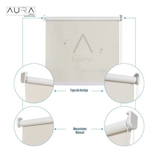 Cortina Roller Blackout Aura Beige 150x165 Cm