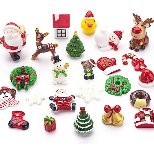 Mini Adornos Navideños, Set De 24 Figuras Resina