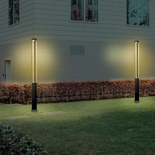 Lampara Postes Led Exterior Negro 25w Luz Suave Cálida 25hl