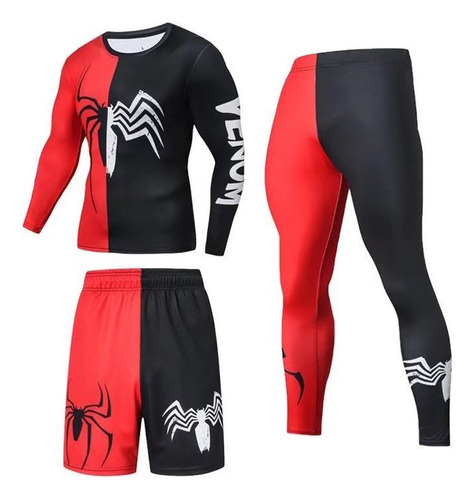 Ropa De Deporte Spiderman Fitness Chándales Set De 3 Piezas