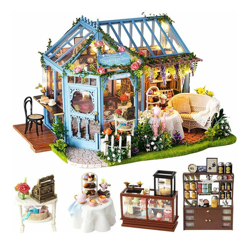 Casa De Muñecas Cutebee En Miniatura Con Muebles, Kit De Csñ