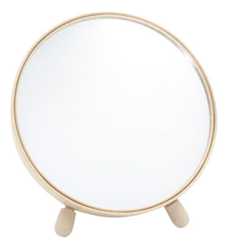 Espelho Circular De Vidro Portátil Com Porta Objetos