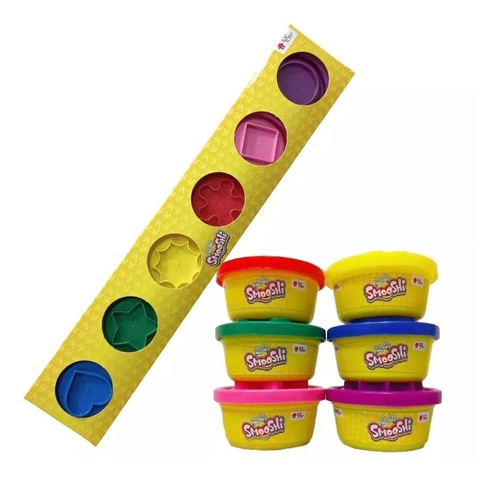 Imagen 1 de 7 de Smooshi Masa Mix Arco Iris X 6 Potes Top Toys - Playking