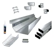 Comprar Zingueria Canaleta Americana Kit P\u002F 10 Mts Galv Con 1 Bajada