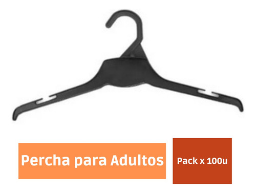 Imagen 2 de 2 de Perchas Plasticas Para Adulto Sin Barral Art 120 X 100