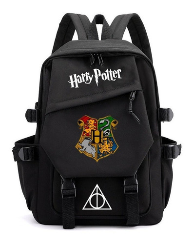 Mochila escolar con estampado de Harry Potter en color liso