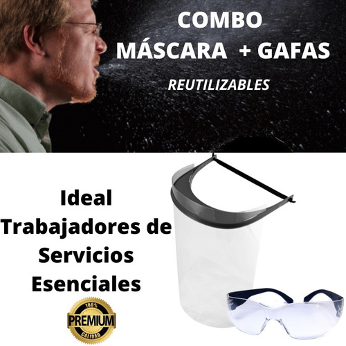 Mascara Barbijo Facial Gafas Combo Reusable Agnovedades 