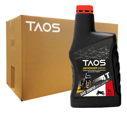 Aceite Taos 4t Moto 20w50 Mineral 1 Lt (caja 12 X 1 Lt )