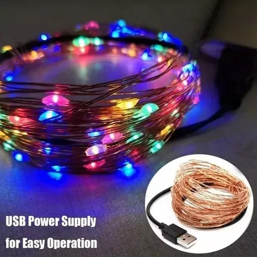 Tiras De Luces Led Navideñas 10 M Navidad Usb 10pcs