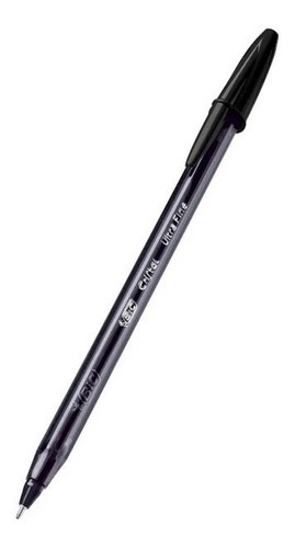 Pluma Lapicero Bic Cristal Diamante Ultra Fino Negro 0.7 Mm Negro Negro