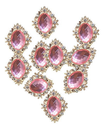 10pcs Rhinestone Flat Back Beads Button Scrapbook Embellment