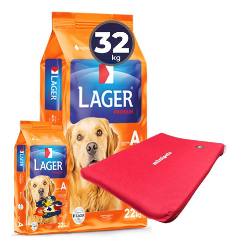 Ración Perro Lager Adulto 22 Kg + 10 Kg + Regalo + Envío!