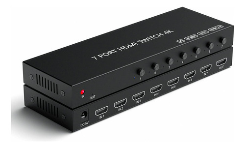 Interruptor Hdmi De 7 Puertos 4k 60hz, Conmutador Hdmi 7 En