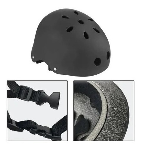 Casco Skate, Bicicleta Sin Luz Negro Talla S,m Y L