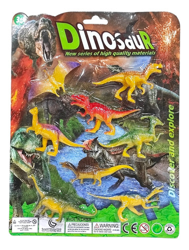 Set Juguete Dinosaurio 8 Piezas En Blister