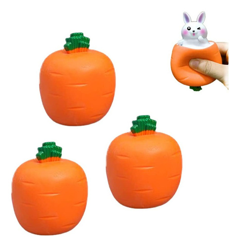 3 Peças Easter Pop Up Carrot Bunny Stress Sensory Toy Fidget