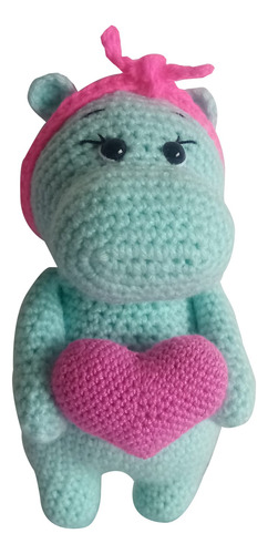 Amigurumi Hipopotama Hermosa Tejida A Crochet
