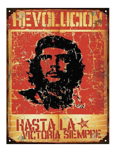 Cartel De Chapa Vintage Che Guevara Revolucion M008