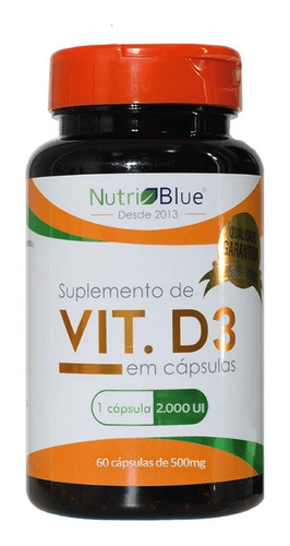 Vitamina D3 50mcg 2000ui Cada Capsula 100% Pura 60caps 1 Un