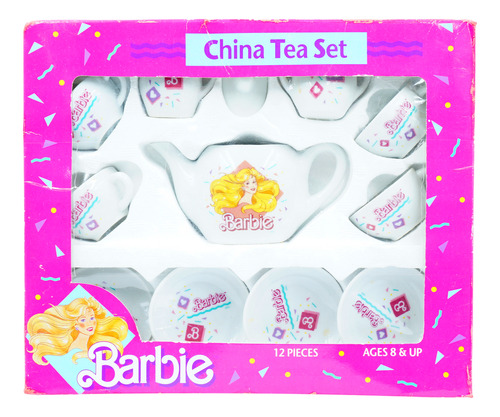 Barbie China Tea Set 12 Pieces 1989 Edition