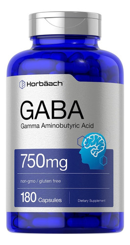 Gaba 750mg 180 Capsulas Acido Gamma Aminobutirico 