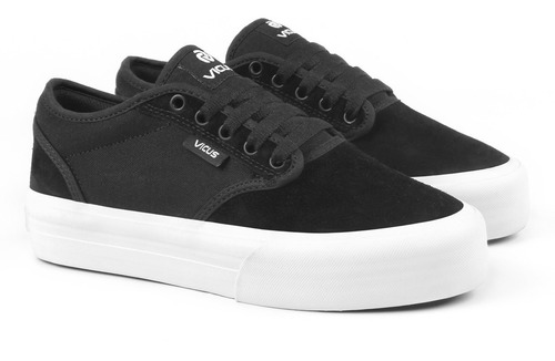 Imagen 2 de 6 de Zapatillas Vicus Folk Plataforma Gamuza/lona Negro