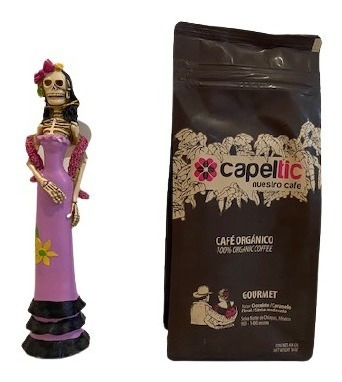 Imagen 1 de 3 de Catrina Rosa Y Bolsa De Cafe Orgánico