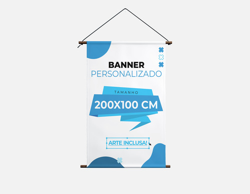 Banner Em Lona Personalizado Com Arte Inclusa 200x100cm