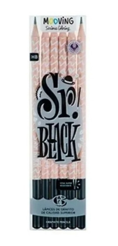 Imagen 1 de 2 de Lapiz Negro Grafito Mooving Sr! Black Nº 2 Hb X 6 3011506
