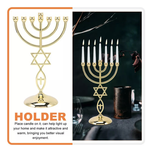 Candelabro Judío Con Forma De Cáliz De 7 Cabezas