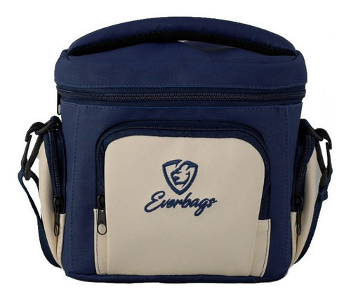 Bolsa Térmica Fitness Master Marmita Azul Creme Lancheira