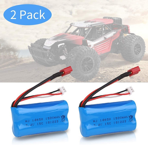 Imagen 4 de 7 de 2 Packs De Baterías Autos Wl Toys 18650 Li-ion 7.4v 1500mah