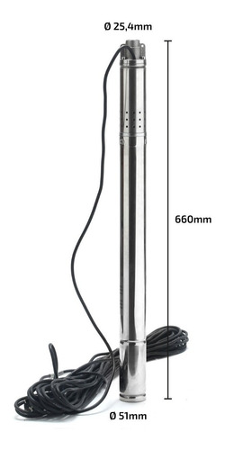 Bomba Sumergible Pozo Napa 2 Pulgadas 0,5 Hp 1000 L/h Cable