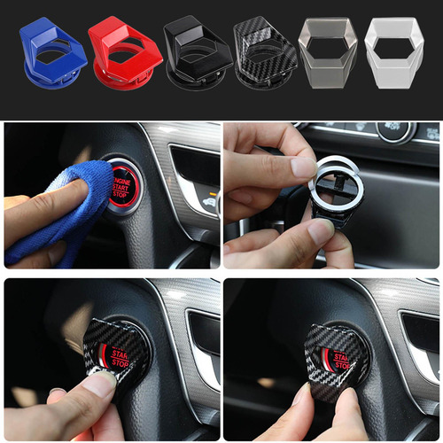 3 Car Key Start Button Cubierta Protectora Proceso Plata