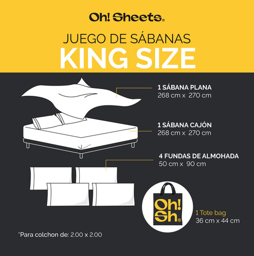 Oh!sheets Sabanas Algodón Egipcio 500 Hilos 7pz King Size Beige Liso