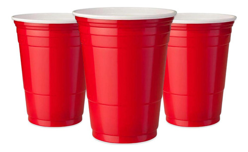 Vaso Plástico 10pcs Bicolor Grande 500cc Big Party Color Rojo