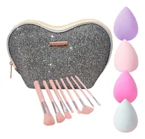 Comprar Set Maquillaje 8 Brochas Y Pinceles Con Estuche + Esponjas