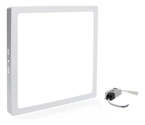 Kit 5 Plafon Sobrepor Quadrado Led 12w Painel Bivolt 17x17