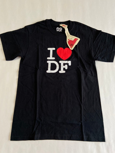 Playera Marca Naco Original I Love Df Yo Amo Al Df Negra