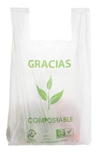 Imagen 2 de 4 de Bolsa De Plástico Biodegradable Cade Bag Tipo Camiseta 500 Pzas Msi
