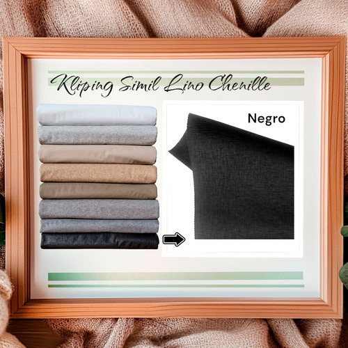 Mantel Ecocuero Redondo 1.80 Kipling Lino Chenille C/uniones Color Negro